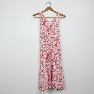 Chaps Red and White Floral Kids Dress